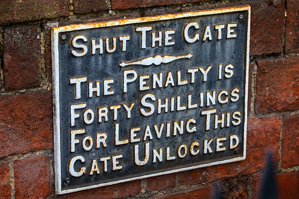 istock Vintage Shut the Gate Sign 2228454914