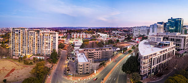 istock Sandton City centre cityscape at sunset, dusk 2228455946