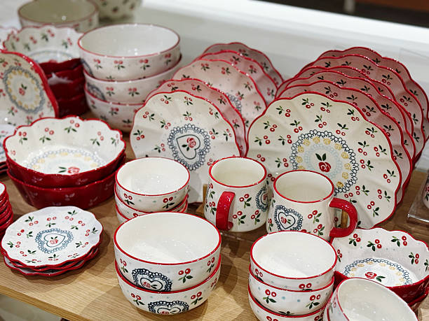 istock Ceramic tableware on display in a shop, France. 2228460999