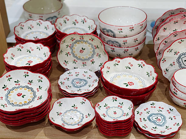 istock Ceramic tableware on display in a shop, France. 2228461029