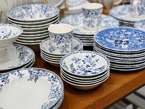 istock Ceramic tableware on display in a shop, France. 2228461044