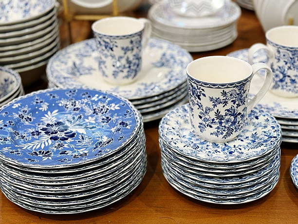 istock Ceramic tableware on display in a shop, France. 2228461048
