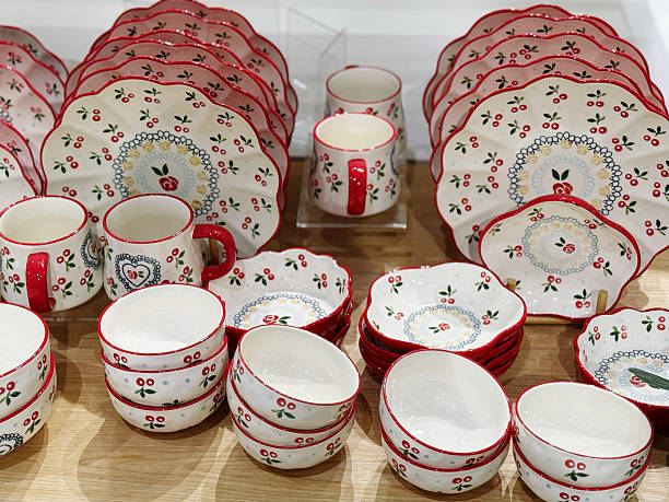 istock Ceramic tableware on display in a shop, France. 2228461270