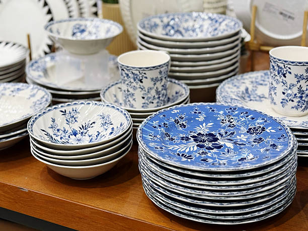 istock Ceramic tableware on display in a shop, France. 2228461413