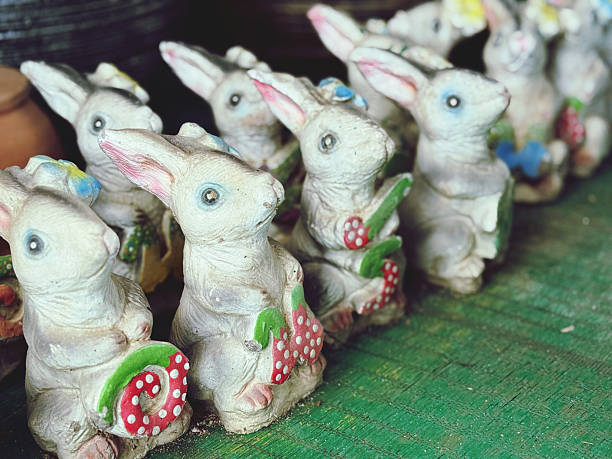 istock Ceramic Easter bunnies in a market, Thailand. 2228462049