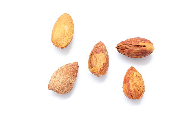 istock Top view of almond nut on white background 2228462279