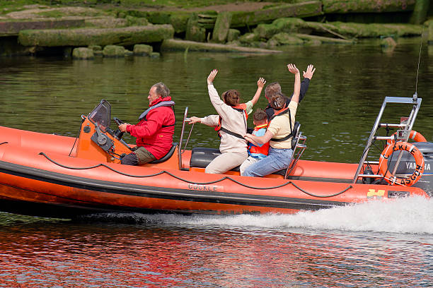 Glasgow, UK, August 2nd 2025, Boat trip along the River Clyde for fun adventure UK