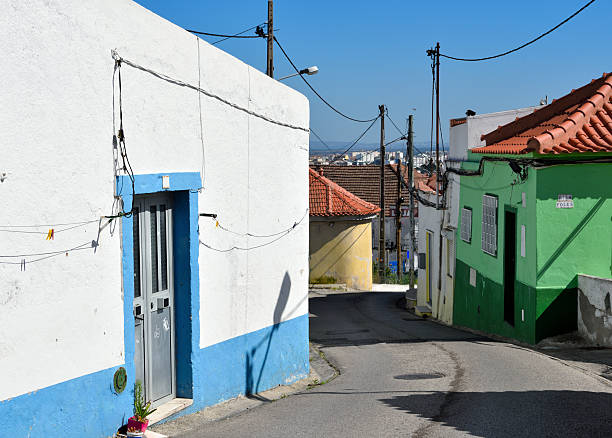 characteristic houses in the historic center of Almada, Lisbon, Portugal
