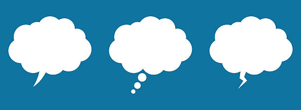 Speech or think bubble, communication cloud. Empty thought cloud. Think bubble in white color. Speech or think bubble, communication cloud. Empty thought cloud. Think bubble in white color. thinking bubble cartoons stock illustrations