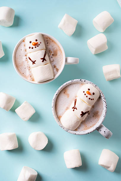 istock Snowmen marshmallow funny kids, christmas concept 2228481105