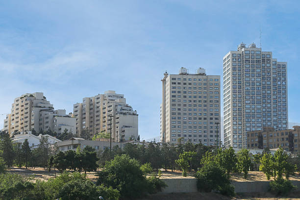 Jerusalem - Emek HaMatsleva - Rehavia Park and modern residencial buildings.