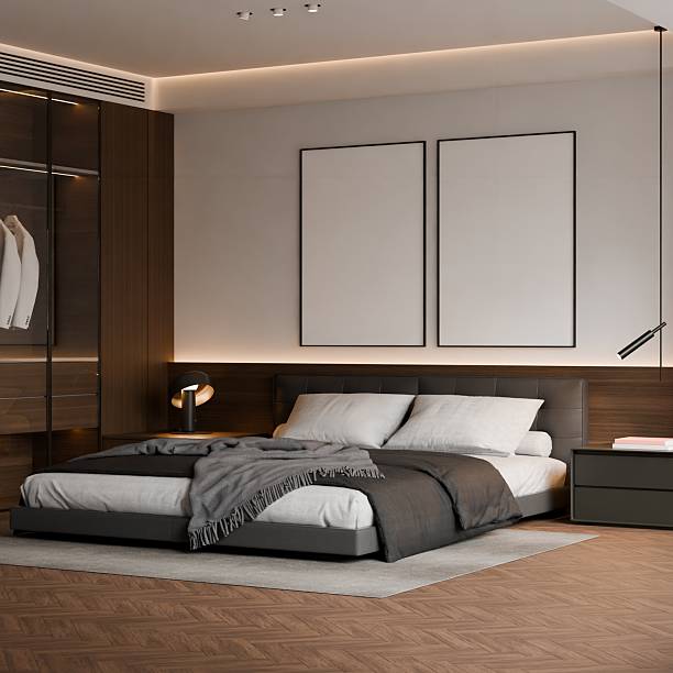 istock Frame poster mockup in a modern bedroom interior 2228497268