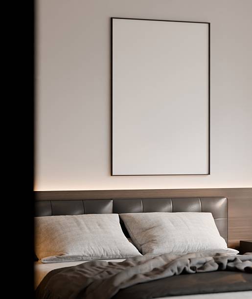 istock Frame poster mockup in a modern bedroom interior 2228497293