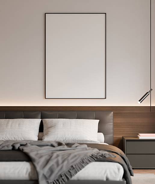 istock Frame poster mockup in a modern bedroom interior 2228497296