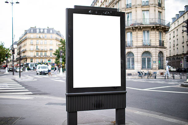 istock Illuminated digital display with copy space on a Paris street 2228502095