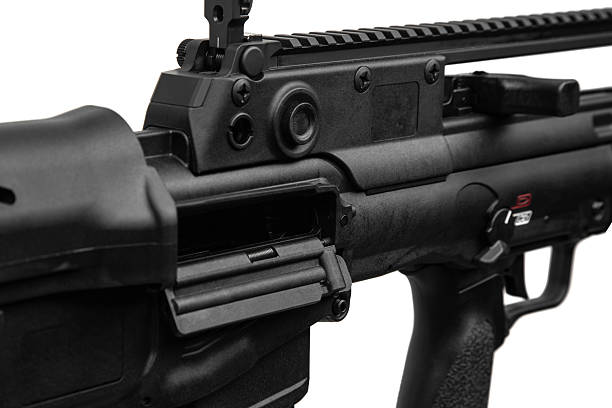 istock Modern tactical semi-automatic rifle isolated on white background. 2228507528