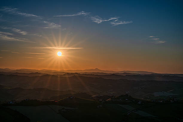 The Marche, a region of eastern Italy, rises between the Apennine mountains and the Adriatic Sea.