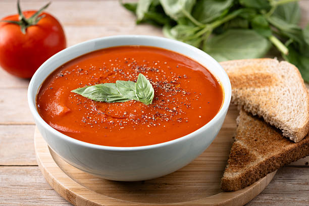 istock Homemade Tomato Soup with Basil 2228509407