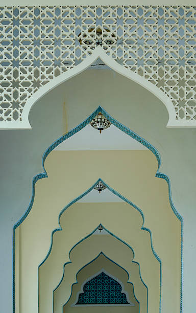 istock Islamic archway and geometric wall design in traditional architecture 2228513833