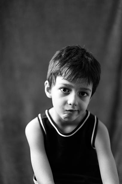Portrait of boy in 1992 with infrared film and high grain.