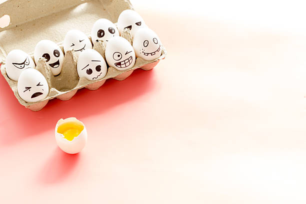 istock Eggs with different facial expressions. Concept of human emotions. Communication and comments on social networks 2228523725