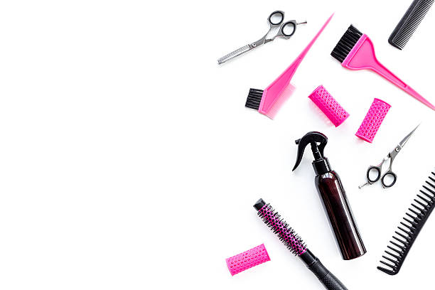 istock Hairdresser accessories and tools - combs and scissors, top view 2228523848