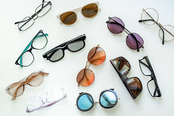 istock Set with different eyeglasses with lenses. Eye care concept 2228523928