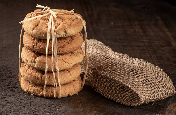 istock Delicious raisin cookies served on a charming country style table 2228533221