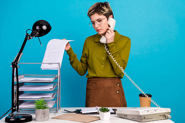 Close up of business assistant calling