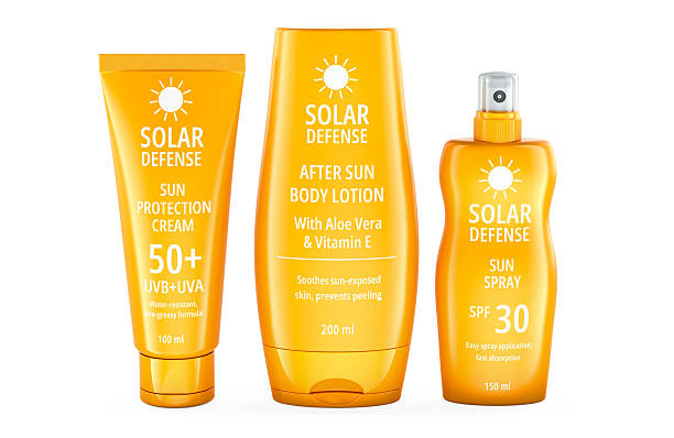istock Sun protection cream, after sun lotion and sun spray. 3D rendering 2228542776