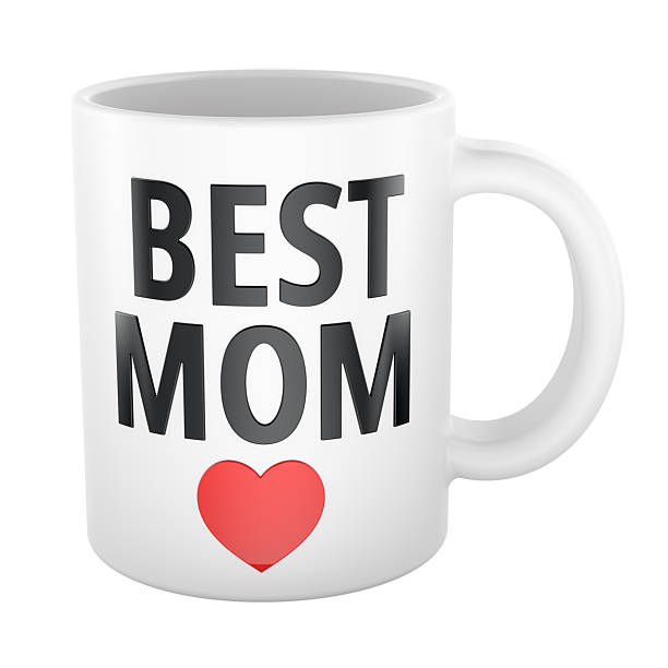 istock Best Mom, white mug with red heart. 3D rendering 2228543627