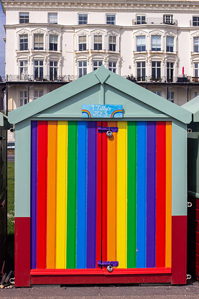 istock Hove - beach huts by the sea 2228545039