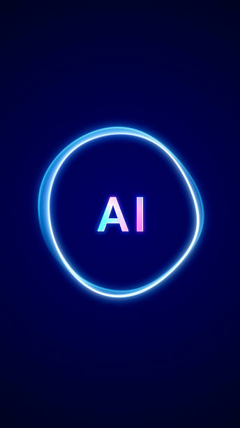 istock Futuristic colorful AI assistant app logo screen background, smart personal artificial intelligence computer concept, abstract neural network innovation, machine learning technology illustration 2228552797