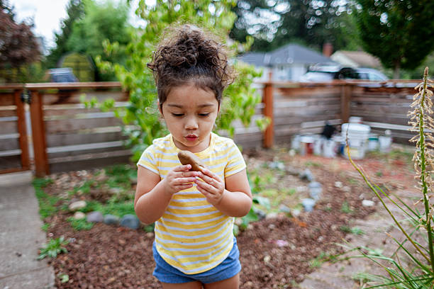Cute little girl excited about playing outside - shot in Portland Oregon.