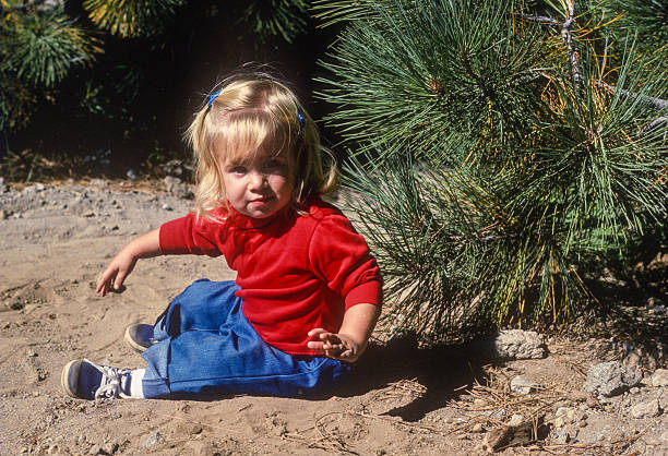 Lassen NP - Girl by Trail - 1983. Scanned from Kodachrome 25 slide.