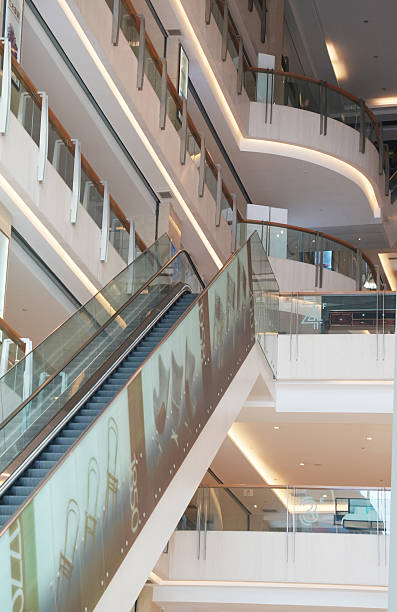 istock Large shopping mall floors and elevators 2228571108