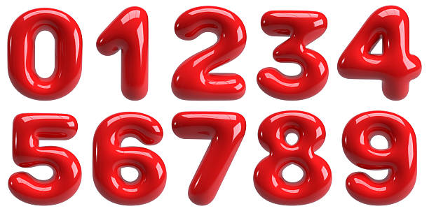 istock set of 3d rendering red number 2228571377