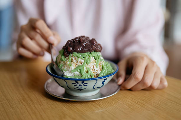 Traditional Malaysian cendol dessert served in a bowl