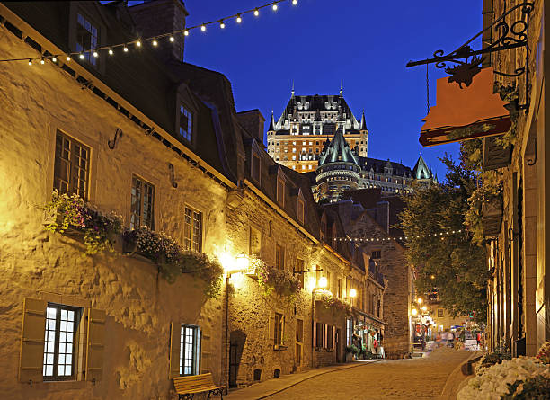 istock Old Quebec City Street illuminated at night 2228581644
