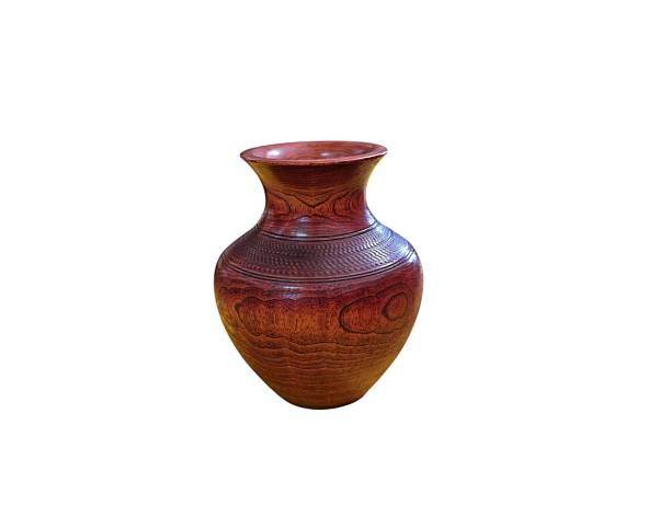 istock Brown wood carved vase 2228583982