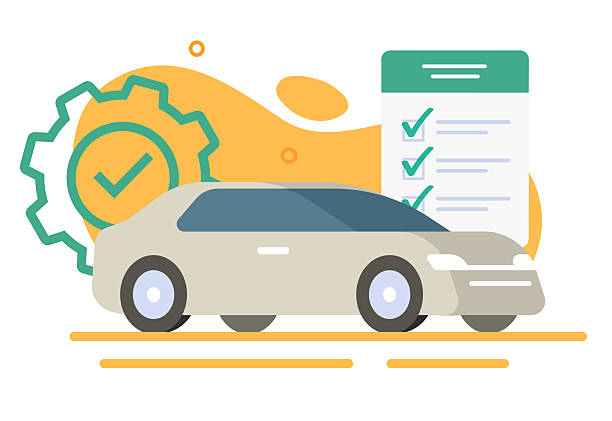 istock Car vehicle review inspection check list icon flat as technical maintenance service vector graphic illustration, automobile checklist exam report, auto overview verification control image 2228584343