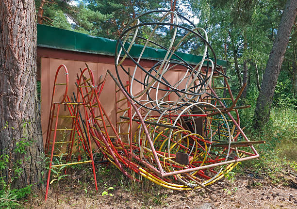 A tubular ride on a playground