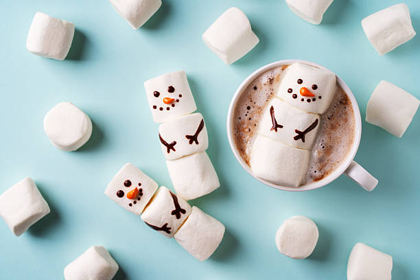 istock Snowmen marshmallow funny kids, christmas concept 2228587768