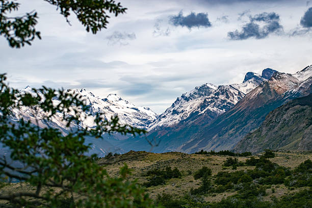 Mountains view in a cloudy day of Loma del Pliegue tumbado trekking trail