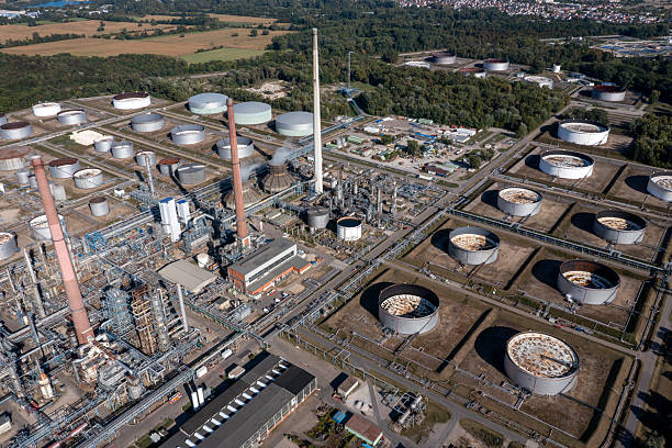 istock Oil and gas refinery from above 2228592135