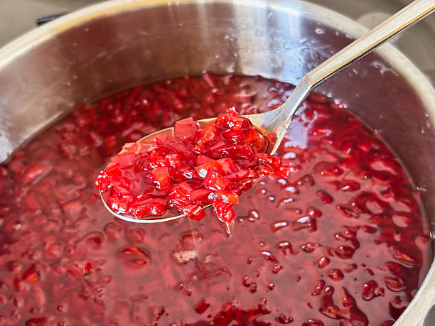 istock Spoonful of Homemade Red Pepper Jam 2228599460