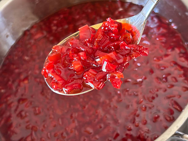 istock Close-up of Beetroot Relish on a Spoon 2228599470