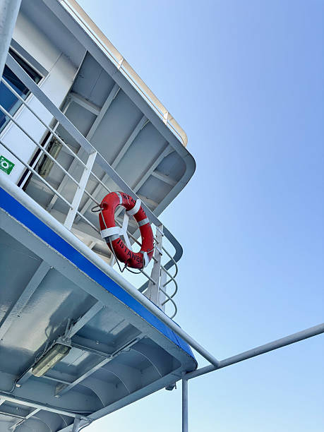 istock Red Lifebuoy on the Deck of a Ferry 2228599541