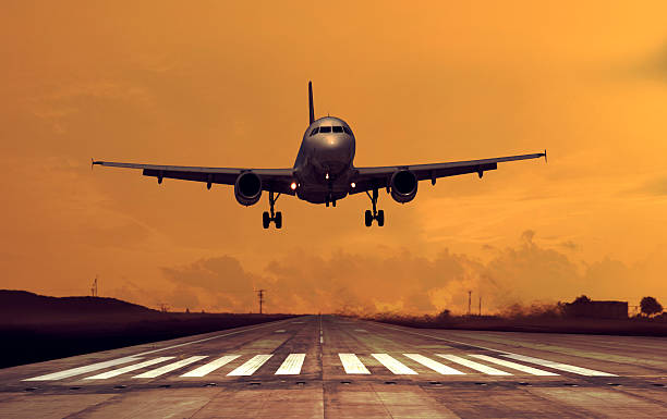 istock Silhouette of Jet Plane During Runway Takeoff 2228601131