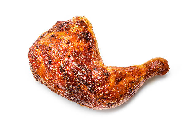 istock Roasted chicken quarter isolated on white background 2228602680